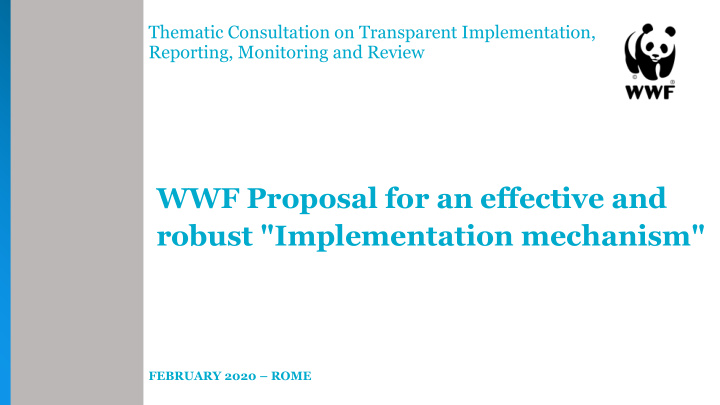 wwf proposal for an effective and robust implementation