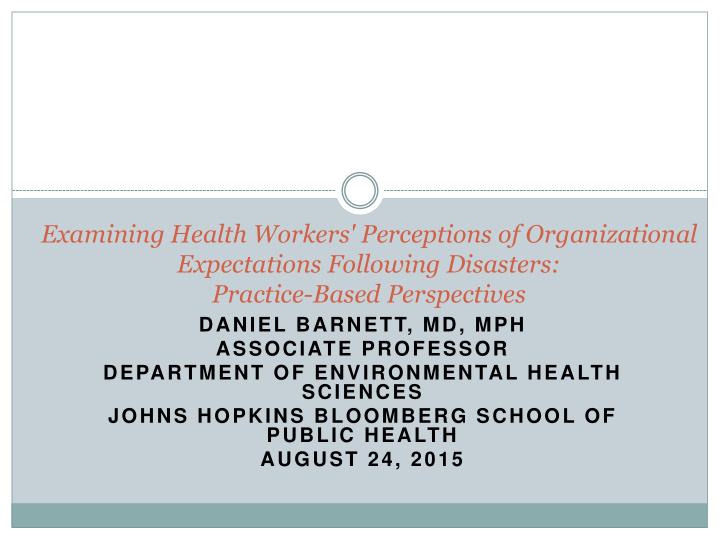 examining health workers perceptions of organizational