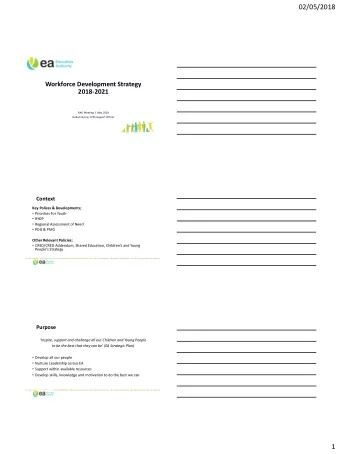 02/05/2018  Workforce Development Strategy  2018-2021  RAG Meeting; 1 May 2018  Siobain Byrne; CYPS