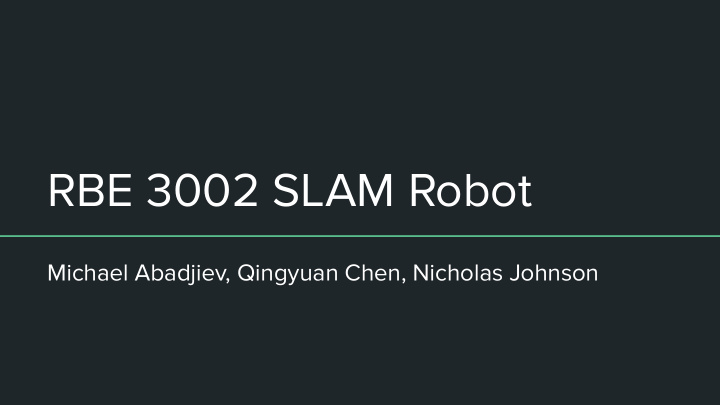 rbe 3002 slam robot