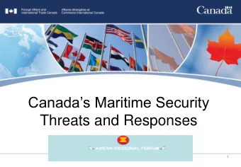 Threats and Responses  1  The Threat Environment  Constantly evolving and innovative terrorist