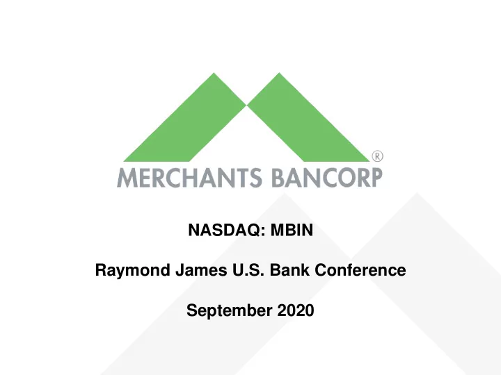 nasdaq mbin raymond james u s bank conference september