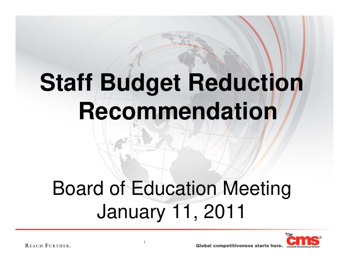 staff budget reduction recommendation