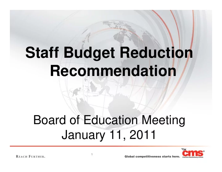 staff budget reduction recommendation
