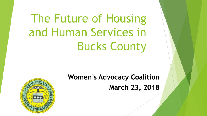the future of housing and human services in bucks county