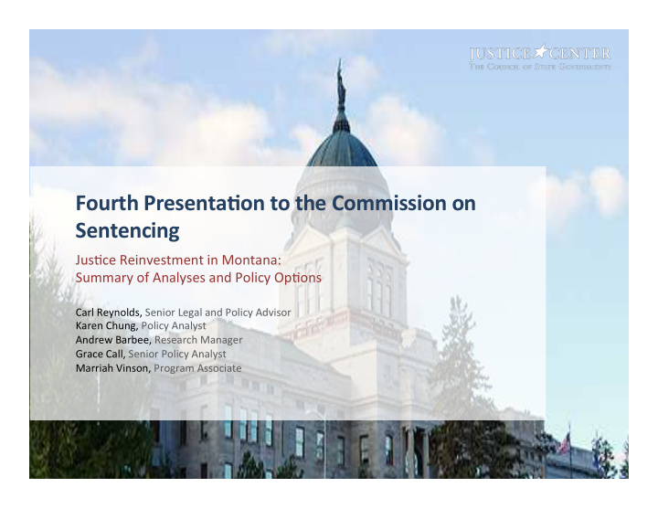 fourth presenta on to the commission on sentencing