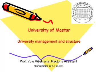 University of Mostar  Mostar  University of  University of Mostar  University management