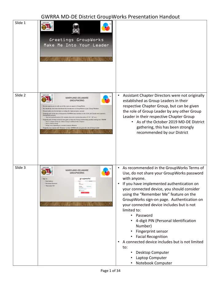 gwrra md de district groupworks presentation handout