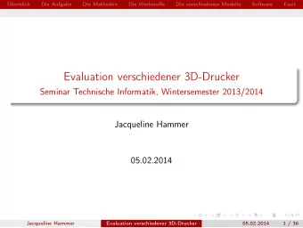 Evaluation verschiedener 3D-Drucker  Seminar Technische Informatik, Wintersemester 2013/2014