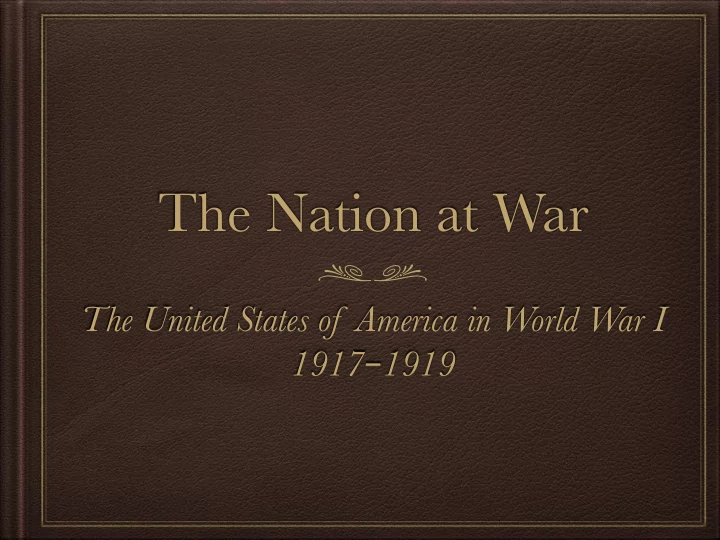 the nation at war