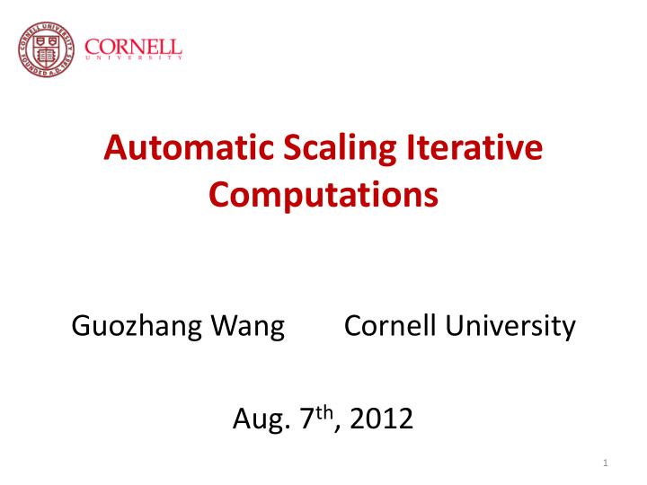 automatic scaling iterative