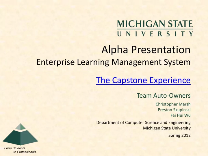 alpha presentation
