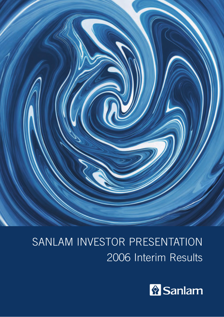 sanlam investor presentation 2006 interim results index