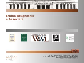 Ichino Brugnatelli  e Associati  STUDIO LEGALE  ICHINO BRUGNATELLI E ASSOCIATI  31, via Lorenzo