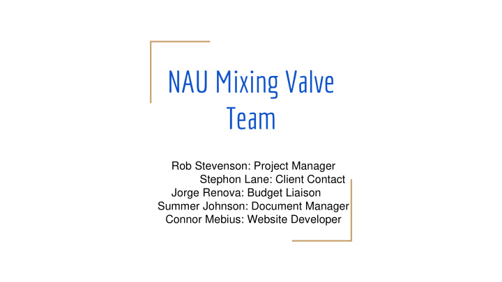 nau mixing valve team