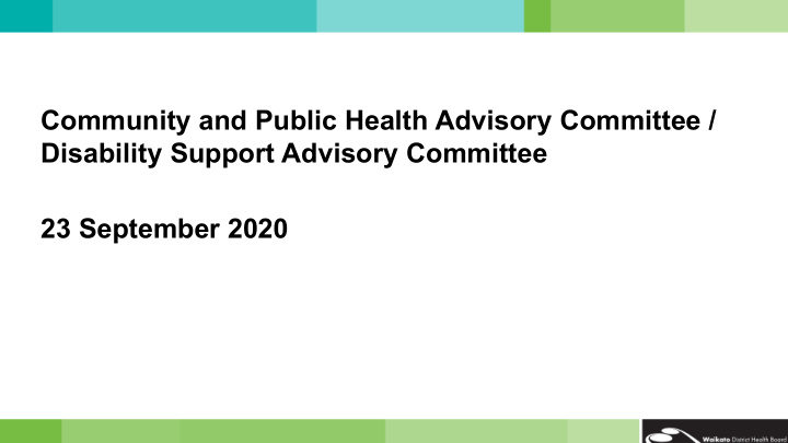 community and public health advisory committee disability