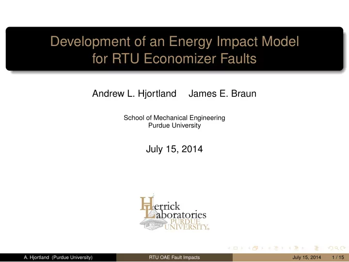 development of an energy impact model for rtu economizer