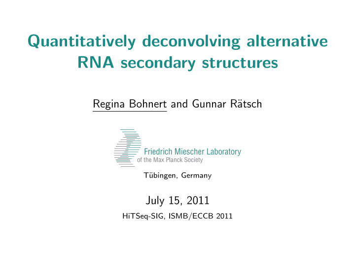 quantitatively deconvolving alternative rna secondary