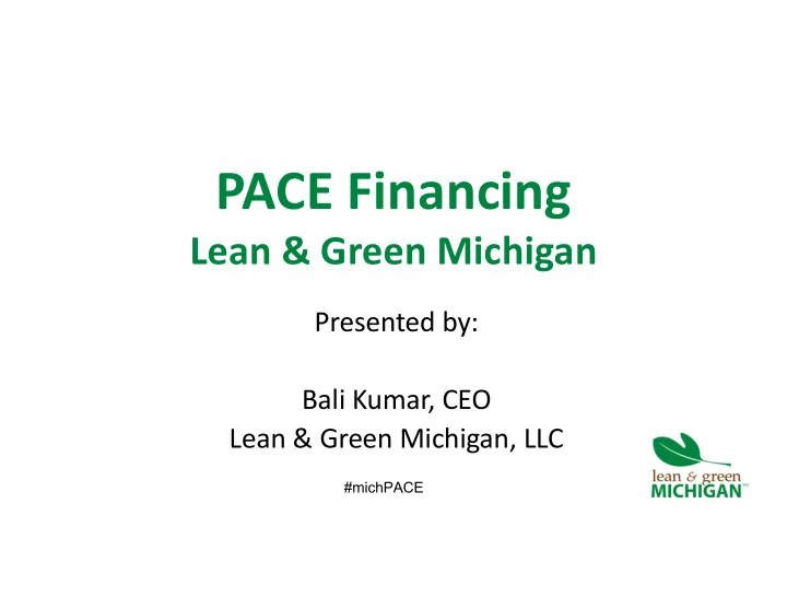pace financing