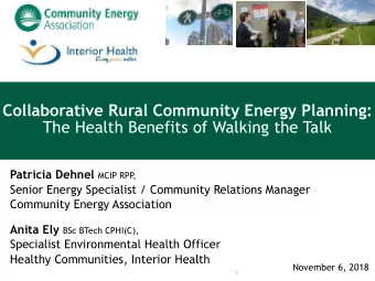 Collaborative Rural Community Energy Planning:  The Health Benefits of Walking the Talk