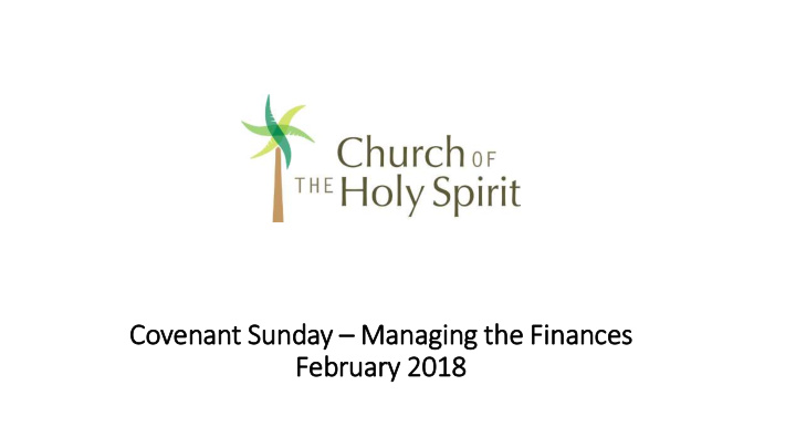 covenant su sunday managing th the fin inances february