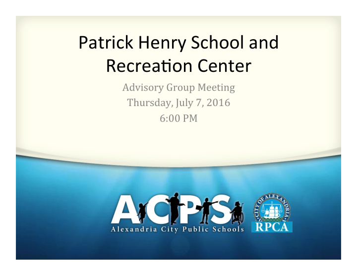 patrick henry school and recrea3on center