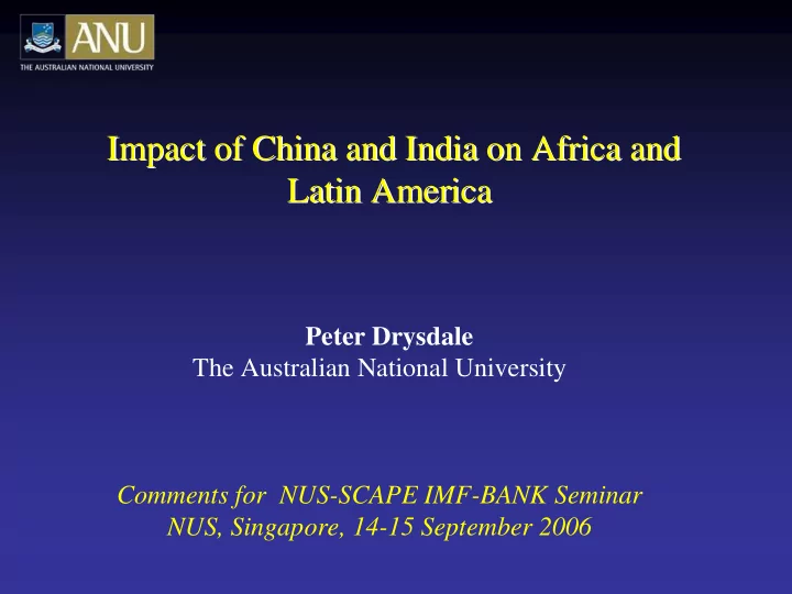 impact of china and india on africa and impact of china