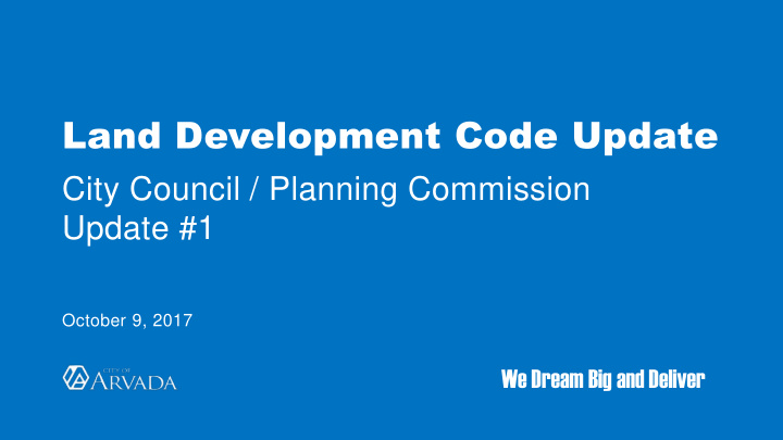 land development code update