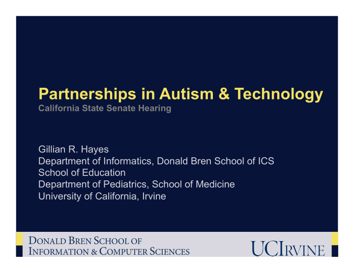 partnerships in autism technology