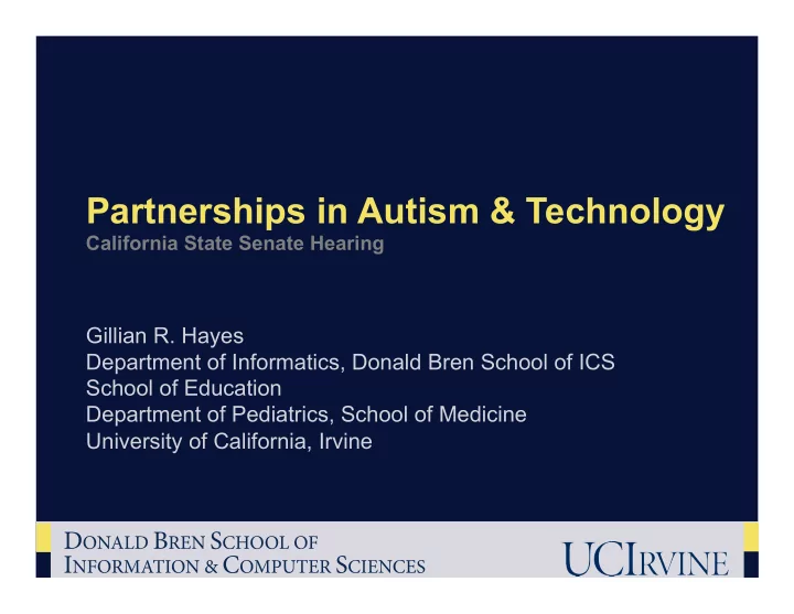 partnerships in autism technology