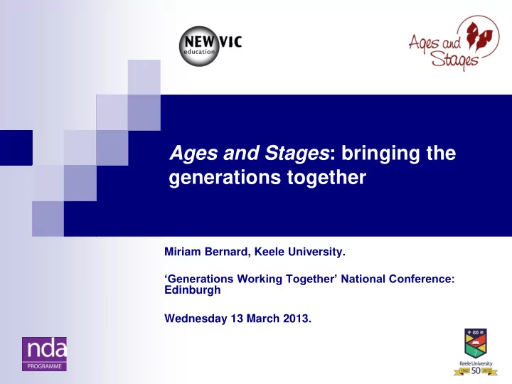 ages and stages bringing the generations together