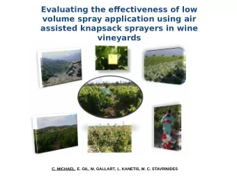 Evaluating the efgectiveness of low  volume spray application using air  assisted knapsack sprayers