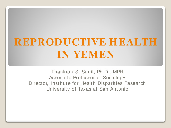 reproductive health in yemen