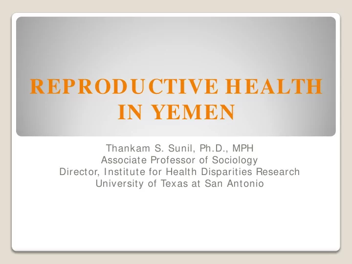 reproductive health in yemen