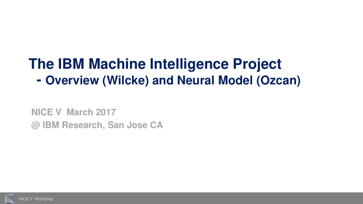 the ibm machine intelligence project