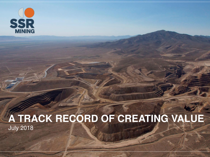 a track record of creating value