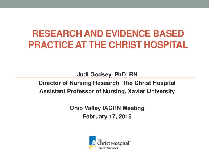 practice at the christ hospital