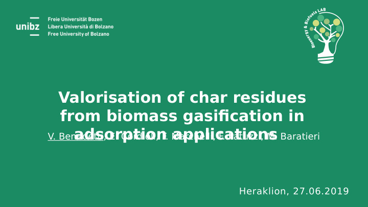valorisation of char residues from biomass gasifjcation