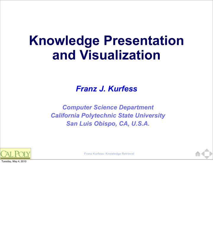 knowledge presentation and visualization