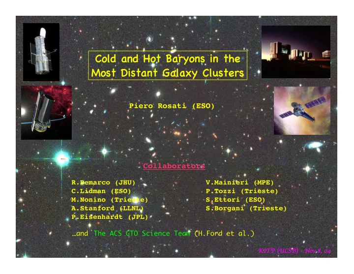cold cold and and hot hot baryons baryons in in the the