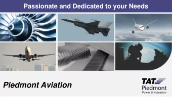Piedmont Aviation  TAT Technologies Group  7 Decades within  5 Production  the A&amp;D Industry