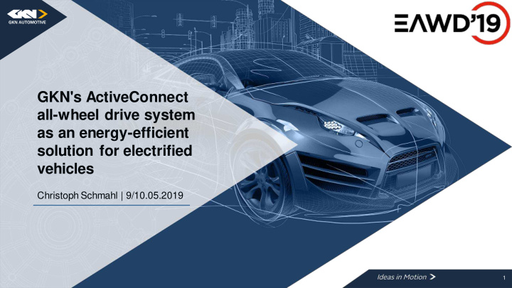 gkn s activeconnect all wheel drive system as an energy