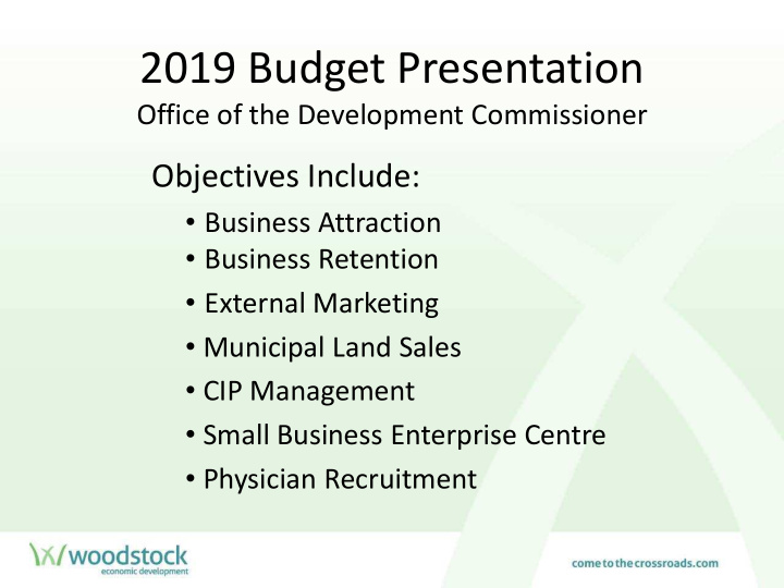 2019 budget presentation