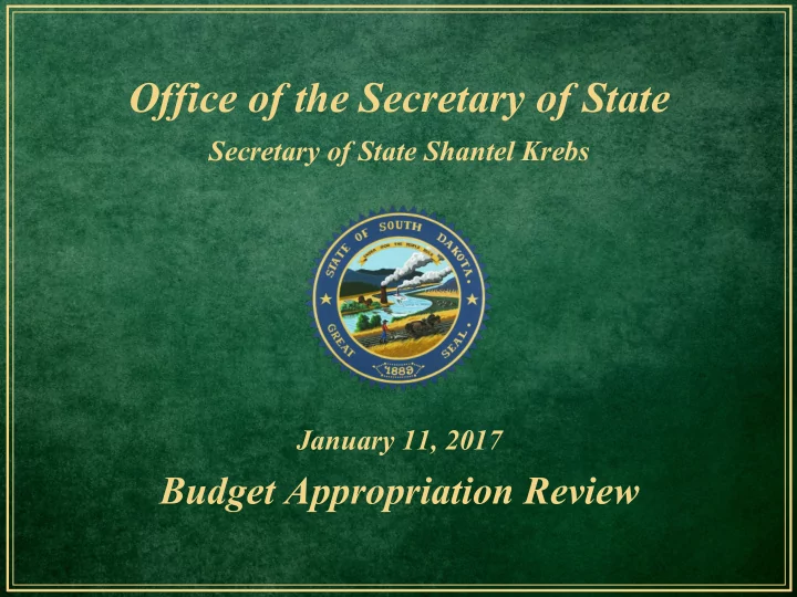 office of the secretary of state