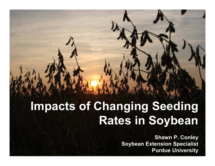impacts of changing seeding impacts of changing seeding