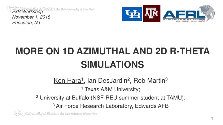 more on 1d azimuthal and 2d r theta