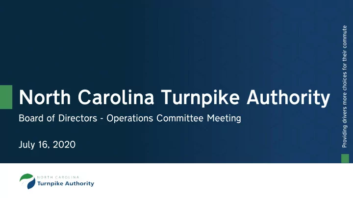 north carolina turnpike authority
