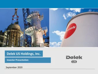 Delek US Holdings, Inc.  Investor Presentation  September 2020  Disclaimers  Forward Looking