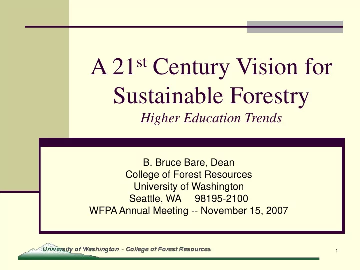 a 21 st century vision for