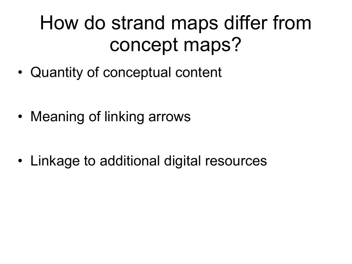 how do strand maps differ from concept maps